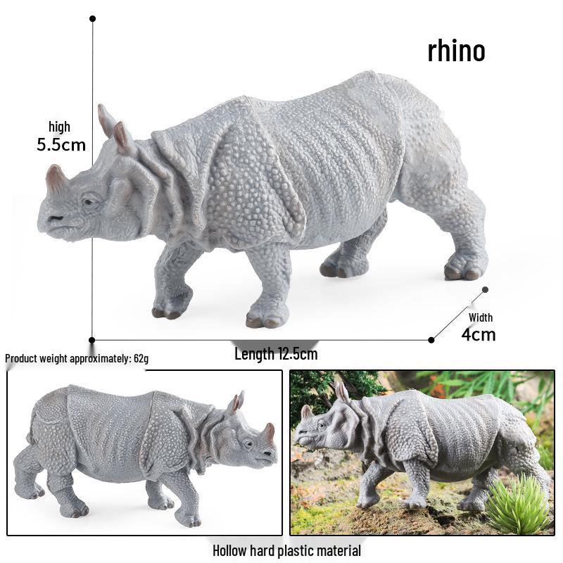 Kids' Wild Animal Figures: Lion, Tiger, Cow, Goat, Rhino, Horse, Leopard, Elephant - Plastic Educational Toys