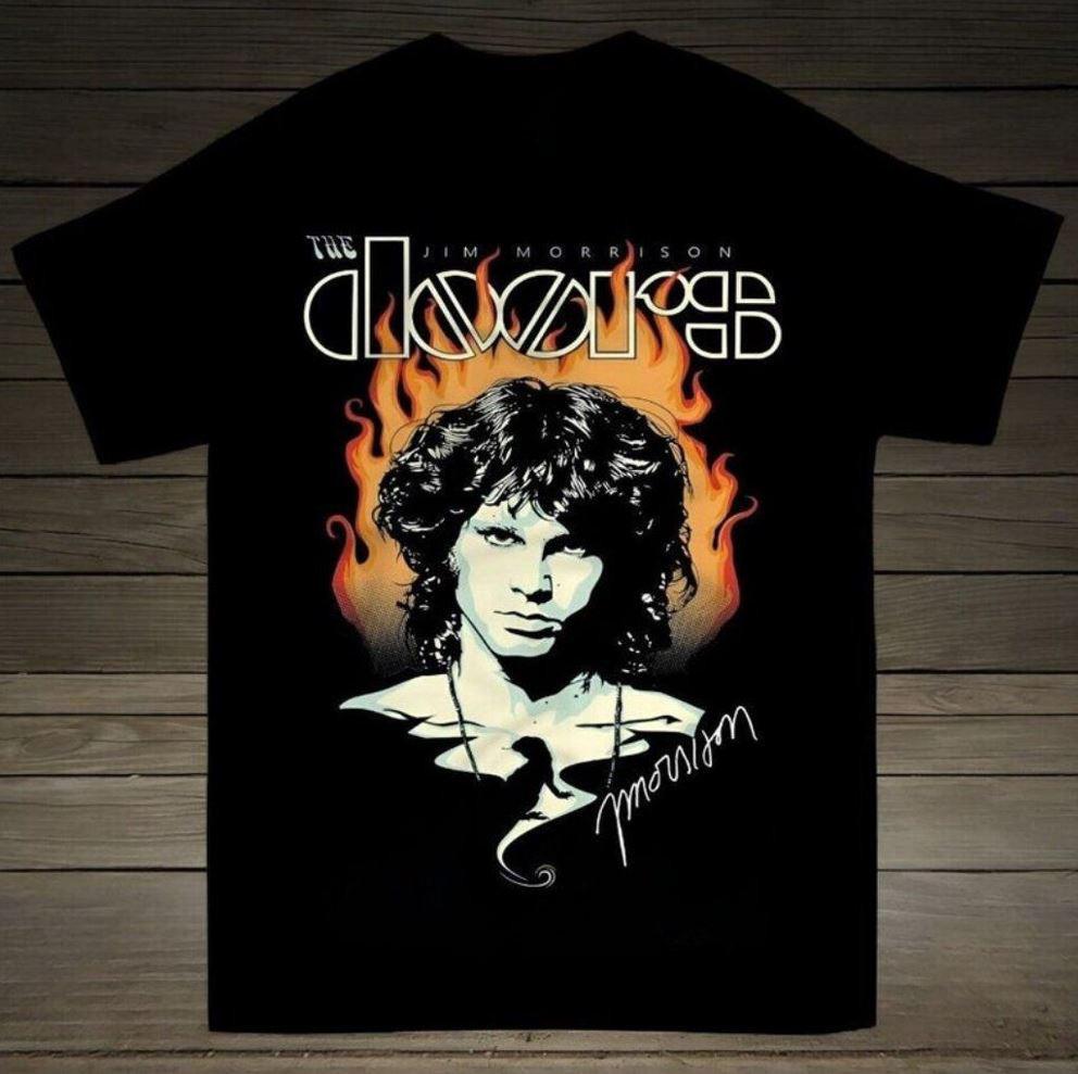 Джим Моррисон The Doors Группа Для Поклонников Черная Унисекс Футболка Все Размеры от S до 5XL 1L516