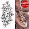 NEW 1PCS Tattoo Temporary Black Sunflower Peony Flower Tattoo Sticker Female Temporary Tattoo Water Transfer Print Waterproof Fake Tattoo Woman