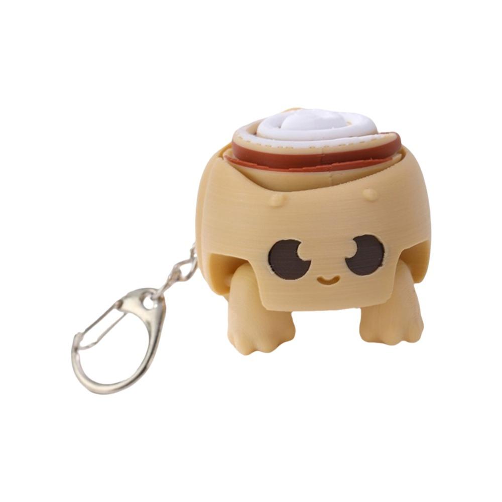 Simulation Cartoon Fidget Keychain 3D Printed Button Press Click Keyring Backpack Pendant