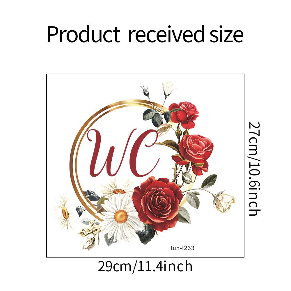 English Slogan Toilet Door with Home Background Landscaping Wall Stickers