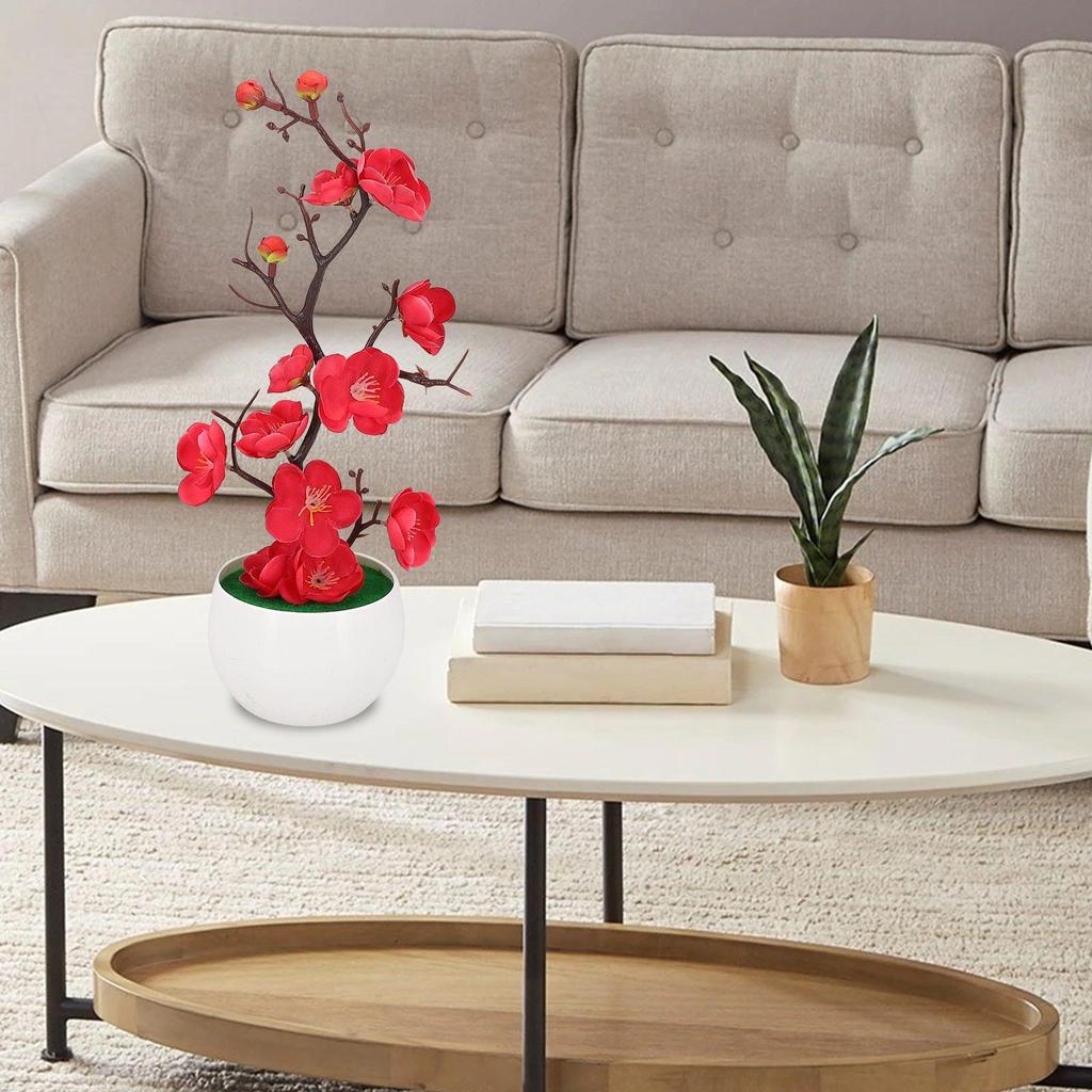 Plant Artificial Potted Flower Plastic Plum Table Decorative