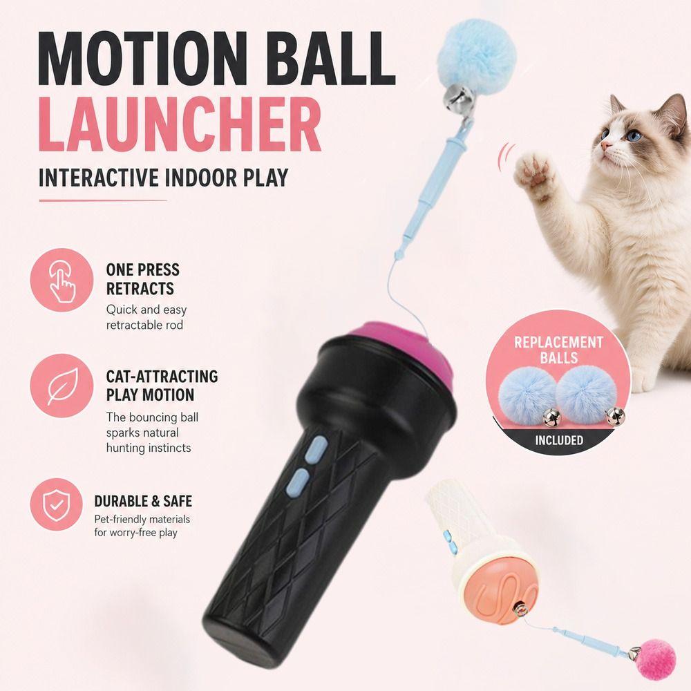 New Ice Cream Shape Electric Cat Teaser Toy with Replacement Balls Portable Automatic Cat Toy Plastic Interactive Cat Toy Pet
