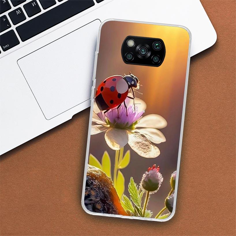 Чехол для телефона с изображением семи звезд и божьей коровкой для Xiaomi Poco X3 Nfc X4 GT X5 Pro M5S M4 M3 M2 F5 F4 F3 F2 F1 Mi Note 10 Fundas Shell
