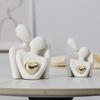 Abstract Couples Embrace Statue Ceramic Miniatures Figurine People Love Sculpture  Home