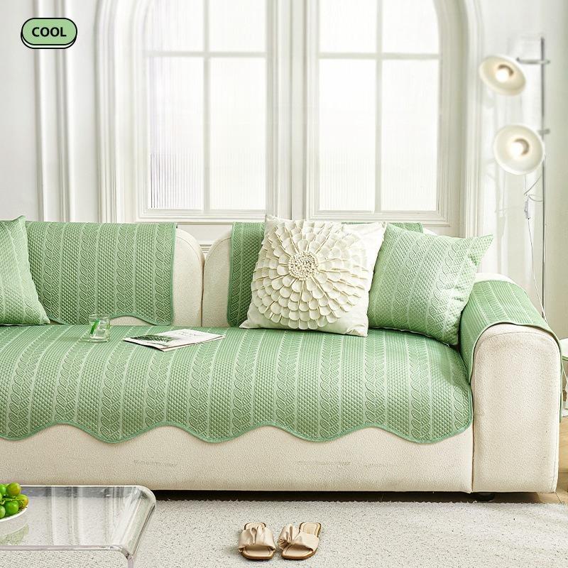 Ice Silk Sofa Cover Irregular Summer Universal Non-Slip Sofa Cushion Cool Feeling Sofa Towel Couch Slipcovers For Living Room