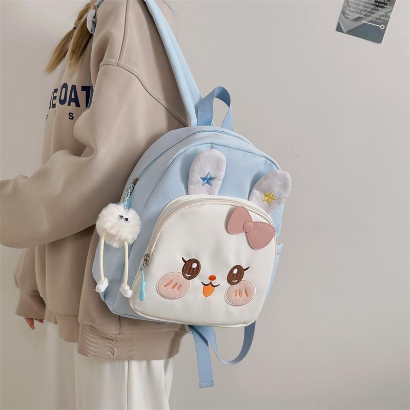 Детский школьный рюкзак для детского сада с изображением девочки-кролика