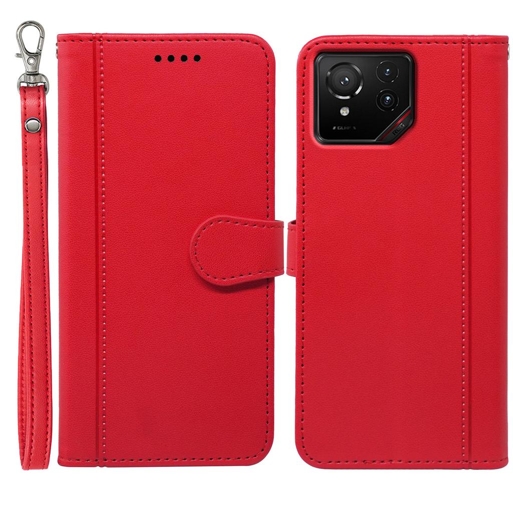 For Asus ROG Phone 9 5G Wallet Case Magnetic Snap Leather Phone Cover with Strap