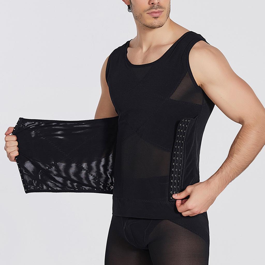 Men's Button-down Adjustable Waist Vest With Tummy Sculpting