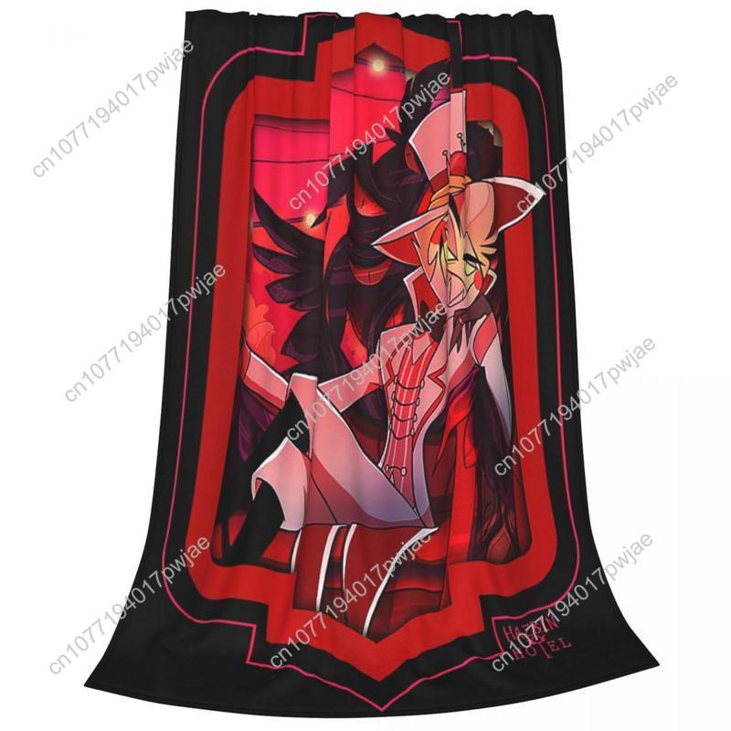 Hazbin Lucifer Cartoon Hotels Blankets Flannel Printed Alastor Action Anime Portable Lightweight Throw Custom blankets