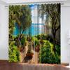 Curtains for Windows Living Room 3D Beautiful Waterfall Mountain Landscape Scenery Printed Curtains for Bedroom 2pcs Boys Girls