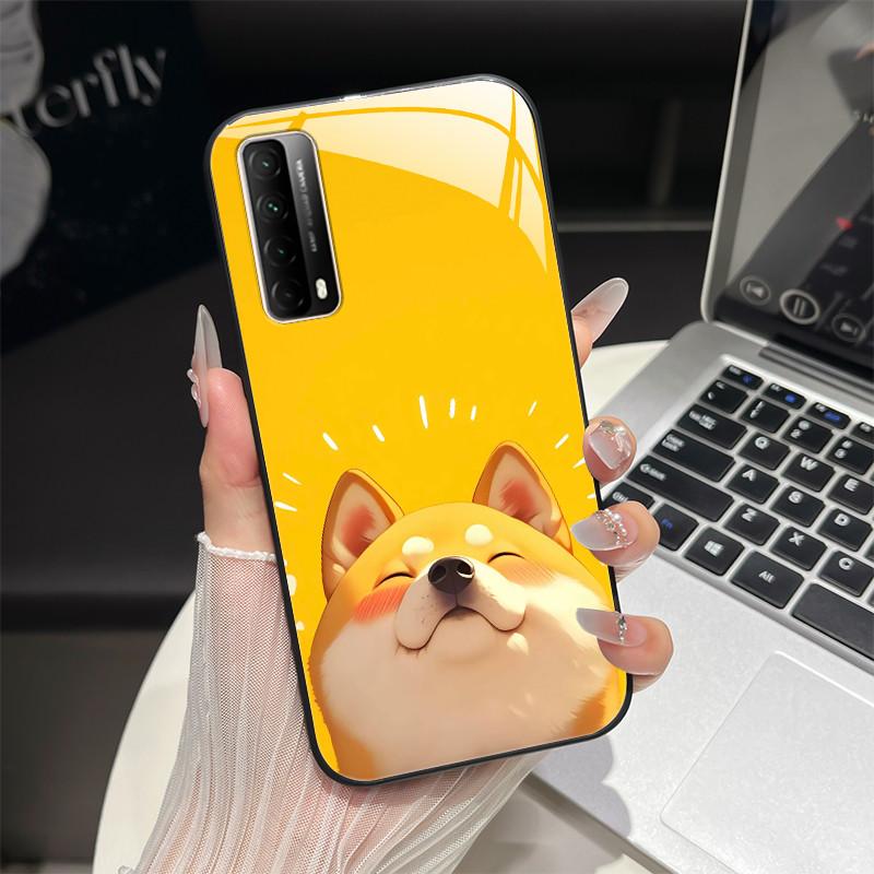 For Huawei P Smart 2021 Phone Case Trendy Fantasy Design Tempered Glass Bumper For Huawei Y7A PPA-LX3 PPA-LX1 PPA-LX2 Back Cover