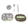Lunch Container Box Stainless Steel Thermal Lunch Storage Box with Soup Bowl Chopsticks Spoon for Adults Children Green