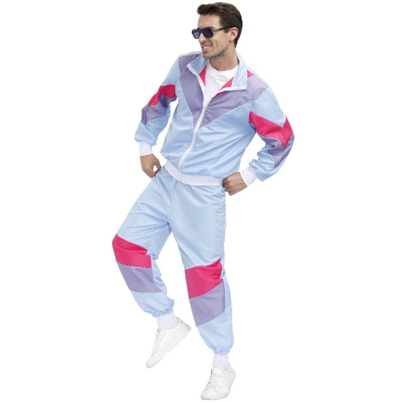 M-XL Мужская повседневная мужская одежда, Спортивная сценическая одежда Ретро 70-е поколение Хип-хоп Рок-музыка Оперный комплект