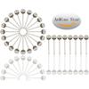 1/8 Inch Map Tacks, Push P, Plastic Round Head, Steel Point, 100-Count, Silver Colors