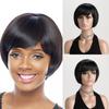 Женский короткий прямой парик, синтетический парик с челкой, черные волосы, парики для женщин, для вечеринок, ежедневного использования, термостойкий парик