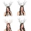 10Pcs Flower Antler Headbands Deer Horns Hairband Floral Reindeer Headpiece for Women Girls Halloween Cosplay Party Photo