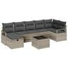VidaXL Set de canapé de jardin en 8 pièces avec coussins gris clair en rattan synthétique | Mobilier de patio modulable 3359211