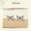 Silver Ziyun S925 Sterling Silver Colorful Butterfly Earrings for Women - Spring Design