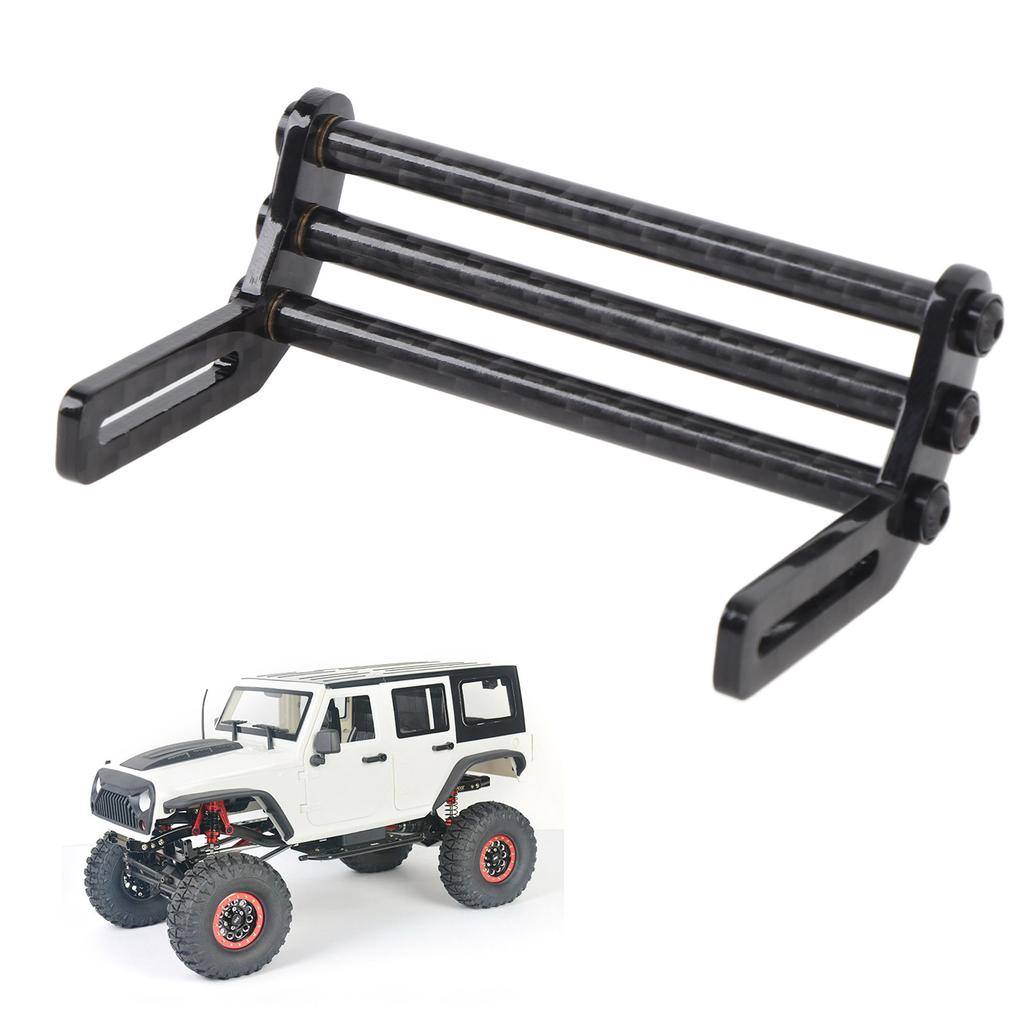 RC Car Front Bumper Carbon Fiber 75mm Wide RC Front Bumper Parts for SCX10 LCG 1/10 RC Crawler Accessories Black