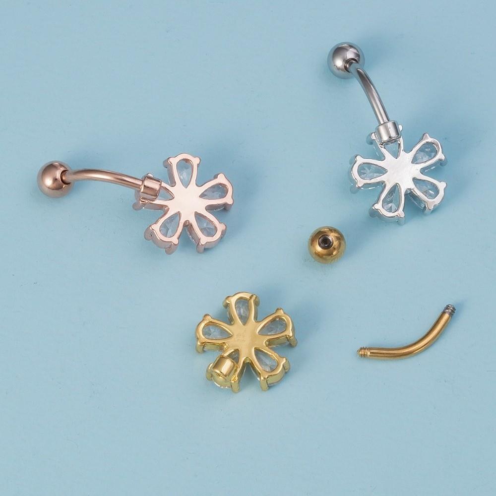 Stainless Steel Belly Button Rings Crystal Body Piercing Jewelry Navel Ring  Sexy