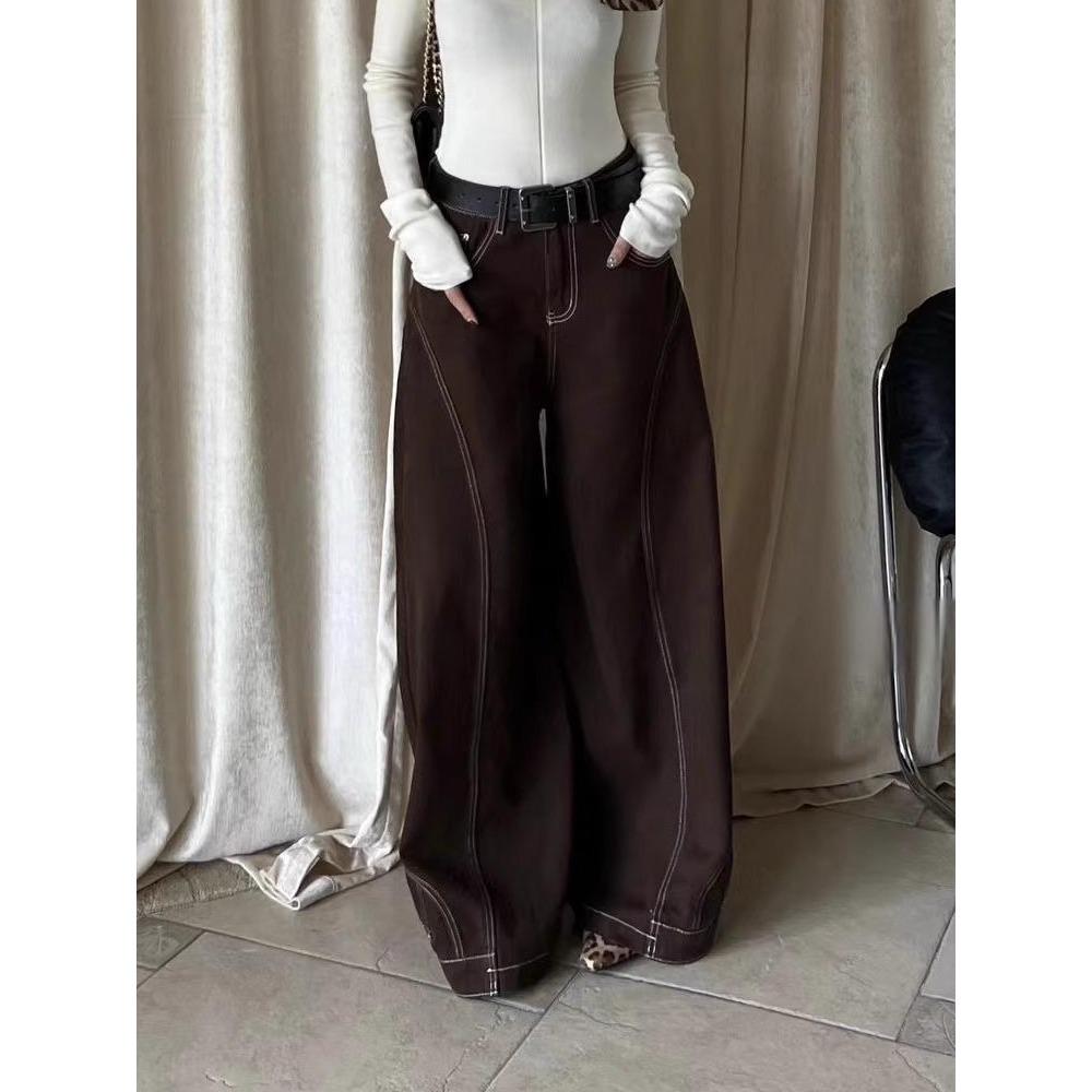 Большие размеры женские джинсы в стиле ретро Y2K с высокой талией европейские и американские удобные прямые утягивающие женские джинсы весенние джинсы