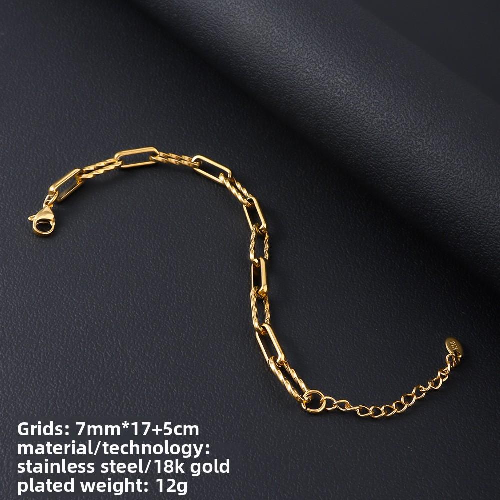 Stainless Steel Bracelet Women's Jewelry Plated with 18K Gold Non-fading Washable Men's Titanium Steel Bracelet