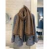 NINA SOLOR Reversible Houndstooth Lambswool Scarf Shawl