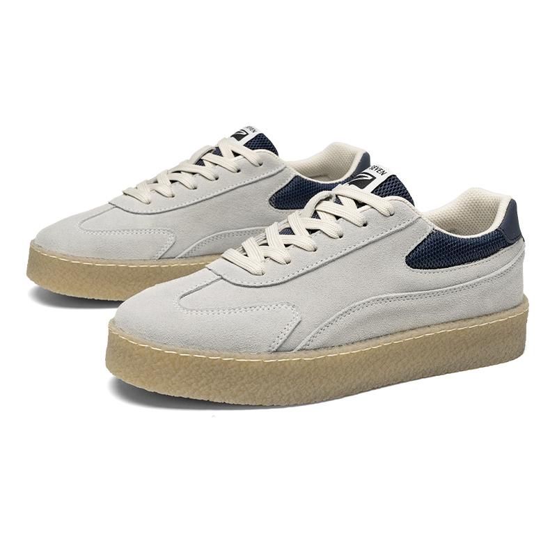 2024New Genuine Suede Leather Men Loafers Outdoor Casual Leather Flat Designer Shoe Genuine Leather Lace Up Oxford Jogging Shoes