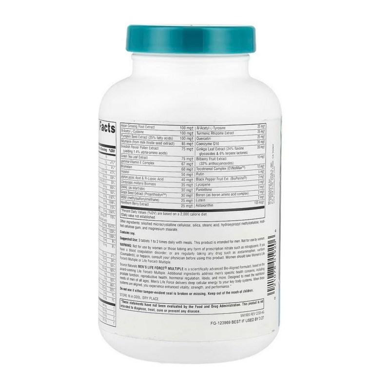 Source Naturals Men's Life Force Multiple Multivitamin Tablets, 180 tablets, 180 tablets, 1 unit