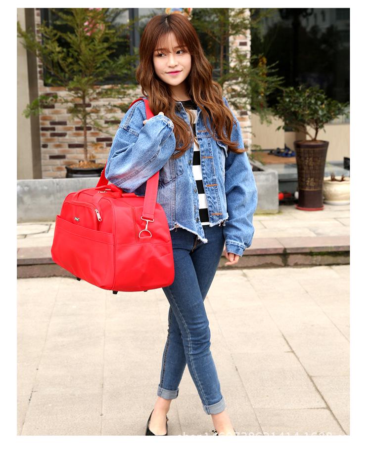 Дорожная сумка красного цвета большой вместимости - Унисекс, одно плечо, свадебный багаж, с возможностью нанесения логотипа