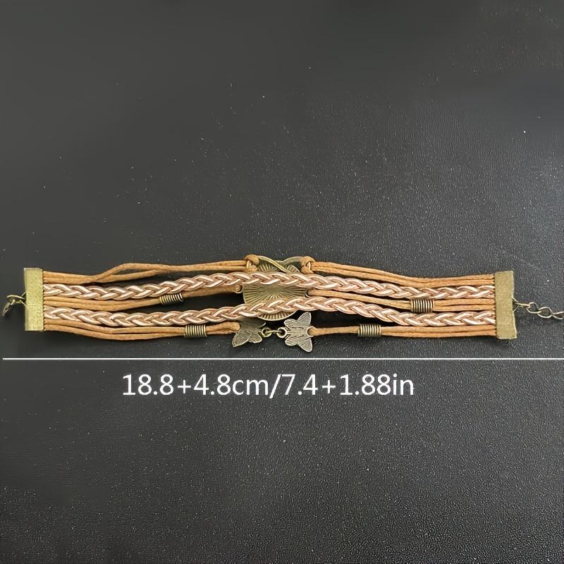 Творческий плетеный браслет из искусственной кожи в винтажном стиле для женщин