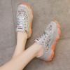 Популярные дышащие кроссовки «папины» с горным хрусталем для женской весны, новые желеобразные спортивные и повседневные туфли на высокой эластичной платформе для женщин