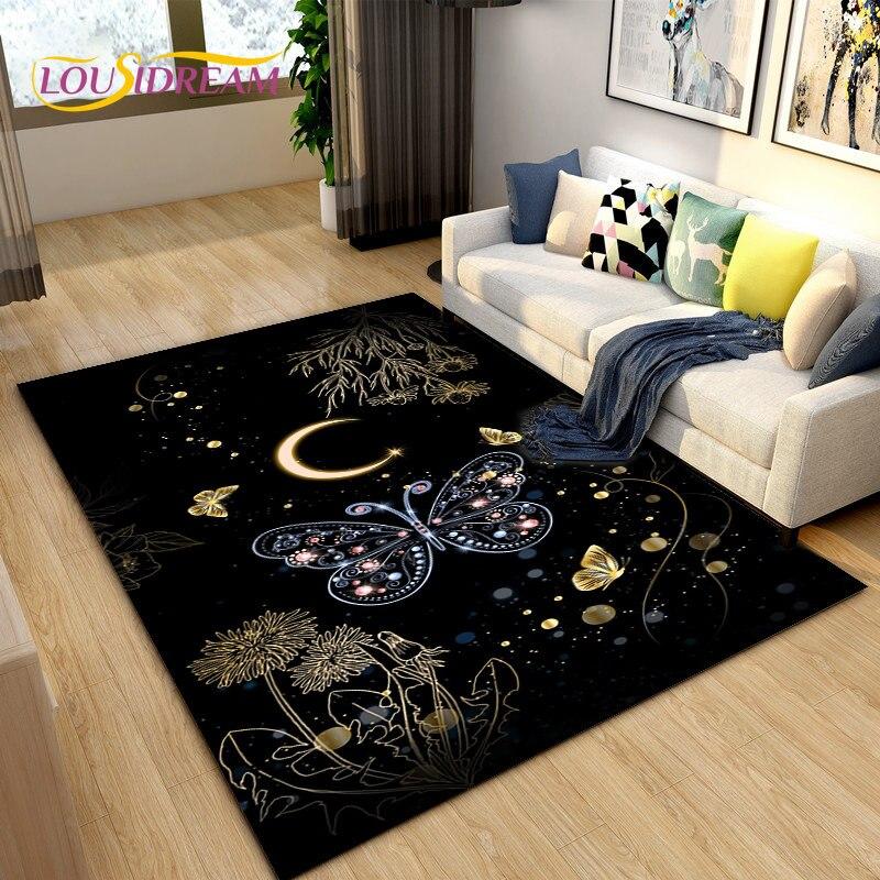 3D красочный коврик с бабочкой и цветком, ковер для гостиной, спальни, дивана для йоги, кухонный коврик для ванной комнаты, нескользящий напольный коврик