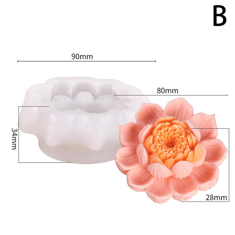 3D Lotus Silicone Molds For Diy Flowers Fondant Cupcake Chocolate Candy Ice Cream Sugar Desserts Candle Soap Plaster Resin Mold