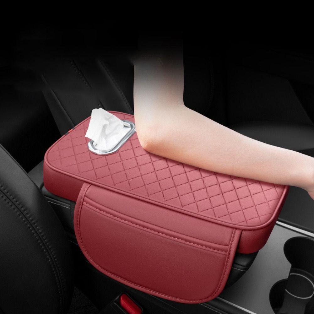 Dust-proof Car Armrest Cover Height Pad With Tissue Storage Armrest Box Storage Bag Elbow Support