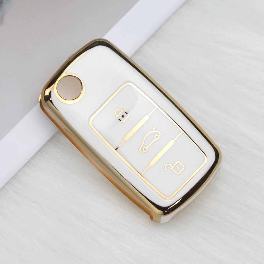Новый чехол для автомобильного ключа TPU Flip для VW Volkswagen Polo Tiguan Passat Golf Jetta Lavida Skoda Octavia с полным покрытием Keycahin Shell Bag