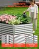 Galvanized Raised Garden Bed, 2400 x 1200 x 860 mm, Rectangular Metal Planter Box Kit Outdoor, Bottomless Planting Box with Gloves, Rustproof