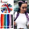 Long Crochet Braiding Hair 165g Xpression Jumbo Braid Hair Pure Color Blue Purple Pink Grey Synthetic Hair For Braids