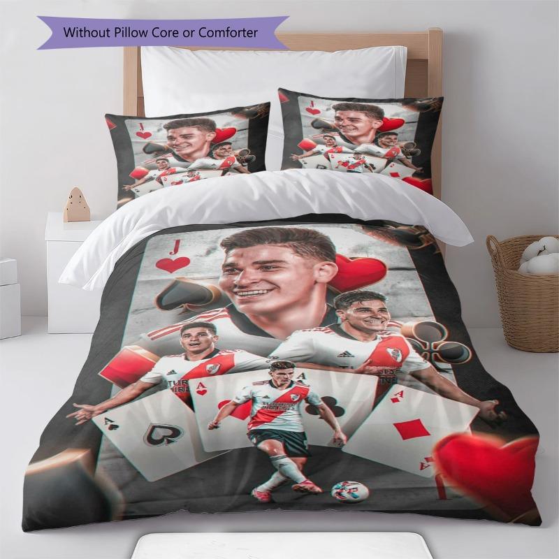 Julian Alvarez River Plate Poker Card 3D Print Duvet Cover Set Soccer Star Bedding Set Without Pillow Core Comforter Bedroom Decor