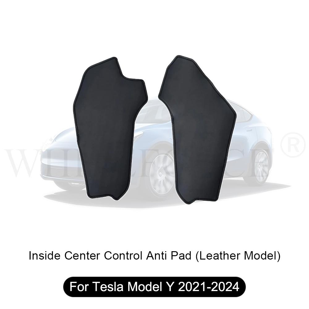 For Tesla Model 3 Highland 2024 Center Leather Kick Mat Model 3/Y - TPE Waterproof Mat on Both Sides of Center Control