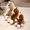 Cartoon Horse Plush Doll Sitting Pose Big Eye Horse Plush Toy Realistic Fluffy Stuffed Animal Year of The Horse Mascot And Gift