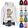 Ladies Fashion Casual Long Sleeve Printed Round Neck Hoodie Pullover Top