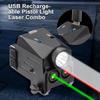 Flashlight + Dual Laser Sight Tactical Flashlight Red And Green Dual Laser Sight Combo USB Charging