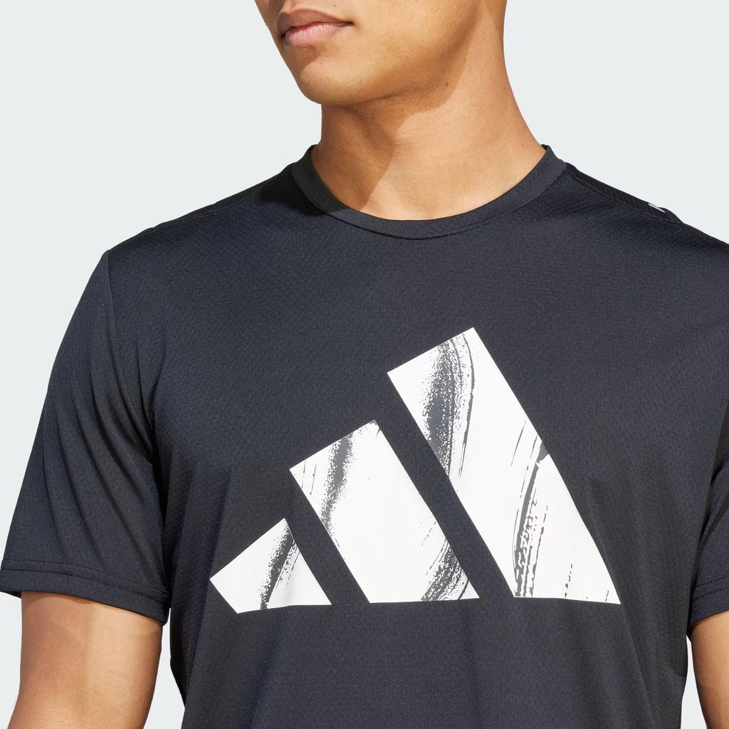 adidas Футболка для бега с логотипом Brand Love, мужские топы, черные HZ4512