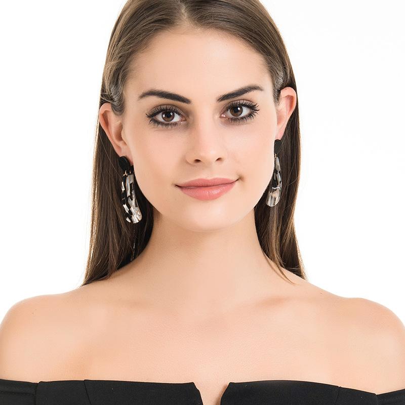 Серьги Suijue Jewelry Dongdaemun, Акриловые, Геометрический узор Ракушка, Серьги Женские