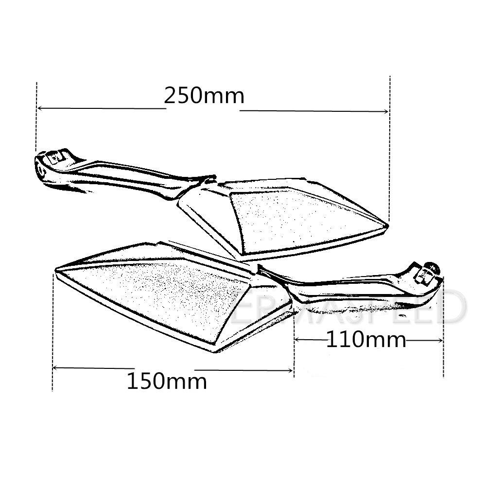 Зеркало для мотоцикла из углеродного волокна, красные зеркала заднего вида для скутера, 8 мм 10 мм, боковое зеркало для мотоцикла, скутера, уличного велосипеда