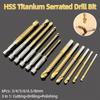 HSS Titanium Serrated Drill Bit Set 3/4/5/6/6.5/8mm Grooving Cutting Hole Saw Twist Drill Bits Round/Hex Shank Wood Metal Tools