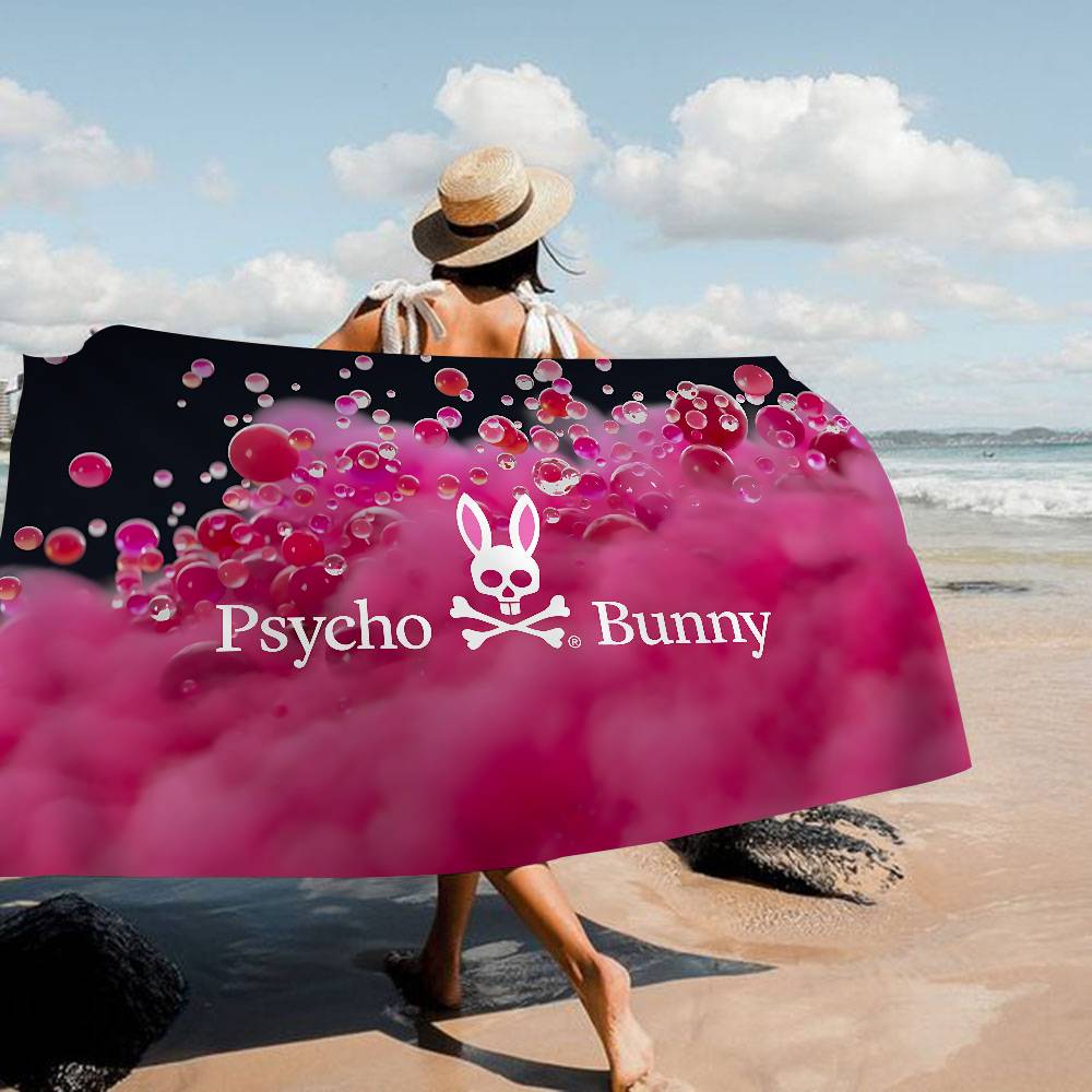Роскошное модное пляжное полотенце из микрофибры P-Psycho Bunny, впитывающее, быстросохнущее, мягкое, для йоги, плавания, курорта, альпинизма