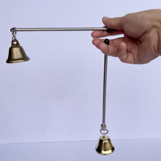 Bell Candle Extinguisher with Telescopic Handle Rotating Metal Tealight Candle Wick